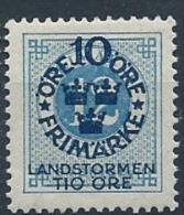 Suède 1916  N°81 Neuf* MLH Timbres Surchargés - Ongebruikt