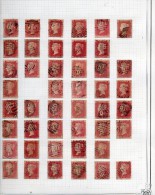 Grande Bretagne. One Penny. Victoria. Essai Reconstitution Planche Sur Feuille Yvert 44 Timbres - Gebruikt