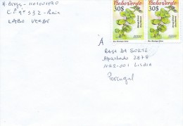 TIMBRES - STAMPS - LETTRE RECOMMANDÉ DE CAPE VERDE / CAP VERT  POUR PORTUGAL -  HERB BALM (Satureja Forbesii) - Cape Verde