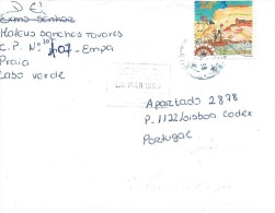 TIMBRES - STAMPS - LETTRE  DE CAPE VERDE / CAP VERT  POUR PORTUGAL -  MAP - Kap Verde