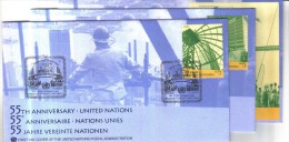 WIT312 UNO WIEN 2000  309/10 + BLOCK 12  FDC  FIRST DAY COVER    SIEHE ABBILDUNG - Covers & Documents