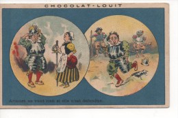 CHROMOS DORE - CHOCOLAT LOUIT -  Armure Ne Vaut Rien Si Elle N'est Défendue - Louit