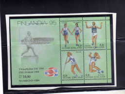 SUOMI FINLAND - FINLANDIA - FINLANDE 1994 European Athletics Championship HELSINKI SHEET CAMPIONATI EUROPEI ATLETICA MNH - Blocks & Sheetlets