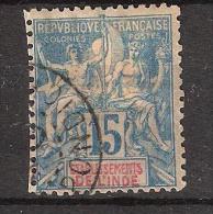 INDE Française ,1892, Type GROUPE, Yvert N° 6, 15 C Bleu, Obl, TB, Cote 6,00 Euros - Used Stamps