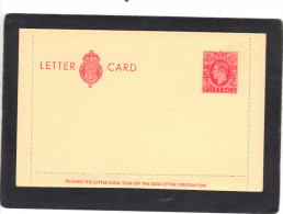 Entier Postal Letter Card George VI - 2 1/2 Pence Rouge Neuf - Material Postal