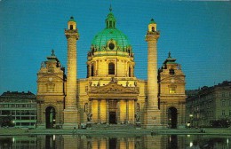 5759- VIENNA- ST CHARLES CHURCH BY NIGHT, POSTCARD - Kirchen