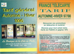 TARIFS  TELECARTES  FRANCE TELECARTE  La Boutique De La Cote En Poche   1996 1997/1998  (lot De 2) - Kataloge & CDs