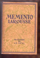 Memento Larousse 25 Ouvrages En Un Seul 1949 - Dictionnaires