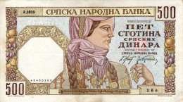 Serbia,500 Din,1941,P.27b,WMK:girl,as Scan - Servië