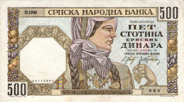 Serbia,500 Din,1941,P.27b,WMK:girl,as Scan - Serbia