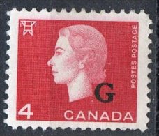 Canada 1963 4 Cent  Cameo  Overprint Issue #O48  Mint No Gum - Perforadas