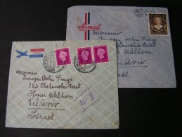 == NL Luftpost 2 Cv. Tel Aviv    See Back Side Fro Vignete Fair - Lettres & Documents