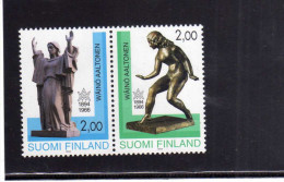 SUOMI FINLAND FINLANDIA 1994 WAINO AALTONEN SCULPTORCOMPLETE SET SERIE COMPLETA DITTICO MNH - Neufs