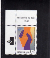 SUOMI FINLAND FINLANDIA 1995 ONU UN UNITED NATIONS 50TH ANNIVERSARY 50° ANNIVERSARIO NAZIONI UNITE MNH - Neufs