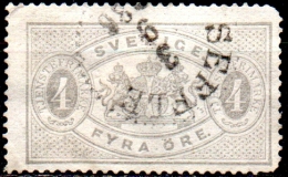 SWEDEN 1874 Official - 4ore - Grey  FU - Servizio