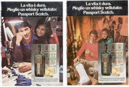 1974 - Passport Scotch - 2 Pagine Pubblicità Cm. 13 X 18 - Whisky