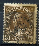 Canada 1916 2 + 1 Cent War Tax Issue #MR4 Codville Perfin - Sellos De Impuesto De Guerra