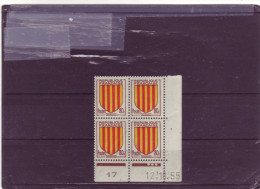 N° 1046 - 80c Blason Du ROUSSILLON - A De A+B - 1° Tirage Du 11.10 Au 13.10.55 - 12.10.1955 - 1950-1959