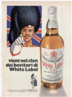 1974 - Whisky White Label - 1 Pag. Pubblicità Cm. 13x18 - Whisky