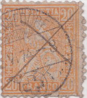 SI53D Svizzera Suisse Helvetia 10 C.  Franco Arancio  Usato Con Annullo 1862 - Used Stamps