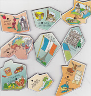 9 Magnets Le Gaulois Départ 18 Cher 43 Hte Loire 46 Lot 60 Oise 72 Sarthe 73 Savoie 78 Yvelines I D F 75 ... 974 Réunion - Magnets