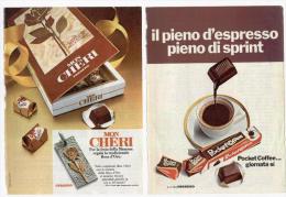 1969/74 - FERRERO (Mon Cheri - Pocket Coffee) - 3 Pag. Pubblicità Cm. 13 X 18 - Chocolat