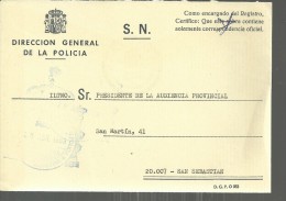 CARTA EN FRANQUICIA COMISARIA DE POLICIA SAN SEBASTIAN - Police - Gendarmerie