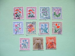 France 1946/64 Due Tax Stamps - Wheat Harvest - Flowers (1 Overprinted CFA Reunion Island) - 1960-.... Oblitérés
