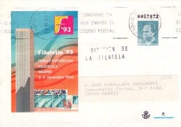 España 1993. Feria Y Exposición Filatélica FILATELIA'93 Madrid. Sobre Entero Postal EDIFIL 21 Circulado - 1931-....