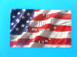 USA FLAG - Card Long Distance Phone ( Usa Prepaid Card ) Gsm Remote Drapeau Bandera Bandiera Fahne - Other & Unclassified