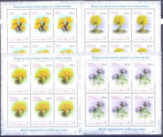 2014. Kyrgyzstan, Medical Plants II, 4 Sheetlets Perforated, Mint/** - Kirghizistan