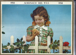 Calendrier 1958, Almanach Des PTT,postes,29 X 21,5 Cm.departement 26 Drome, Qu'ils Sont Hardis,,enfants,chien - Tamaño Grande : 1941-60