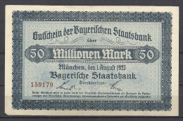 ALLEMAGNE .  BILLET DE 50 MILLION EN MARK . 1923 . - 50 Mio. Mark