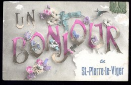 Cpa Du 76 Un Bonjour De St Pierre Le Viger  ........  Fontaine Le Dun Dieppe  JUIA13 - Fontaine Le Dun