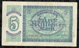 ALLEMAGNE .  BILLET DE 5 MILLION EN MARK . 1923 . - 5 Millionen Mark