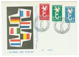 Europa Cept // 1958  // Lettre 1er Jour Luxembourg - 1958
