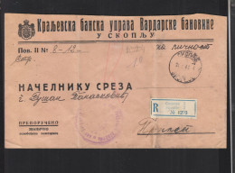 Yugoslavia Registered Official Cover Skoplje 1941 - Brieven En Documenten