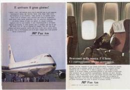 1970 -   747 PAN AM  -  2 Pagine  Pubblicità Cm. 13x 18 - Pubblicità