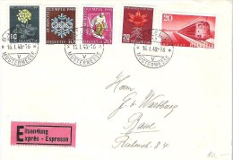 Schweiz Suisse 1948: Express-Orts-Brief Von BASEL 16.I.48 Mit 5-Farben-Frankatur - Cartas & Documentos