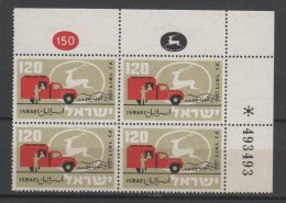 ISRAËL  1959 BLOC DE 4 TIMBRES BDF N° 147 NEUFS ** VOIR SCAN  ACTIVITÉ DE LA POSTE - Unused Stamps (without Tabs)