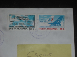 LETTRE ROUMANIE ROMANIA ROMANA AVEC YT PA 319 ET PA 320 - AVION AIR FRANCE TAROM - - Brieven En Documenten