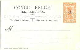 LBL20 - CONGO BELGE - EP CPRP 30c/10c + 30c/10c ROUGE ORANGE NEUF - Covers & Documents