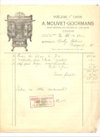 COUVIN 1932 - Facture - Poêlerie, Quincaillerie A. MOUVET - GOORMANS- Poêle Crapaud à Pavés (b156) - 1900 – 1949