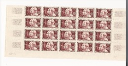 Feuille Timbre N°1033 (20 Timbres) - Feuilles Complètes