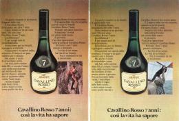 1970 - Brandy CAVALLINO ROSSO -  2 Pag. Pubblicità Cm. 13 X 18 - Spiritus
