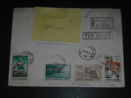 LETTRE RECOMMANDEE ROUMANIE ROMANIA ROMANA AVEC YT 4301 PA325 3976Da 4190 PA317 - HYDRAVION GYMNASTIQUE HOTEL TRAMWAY - - Cartas & Documentos