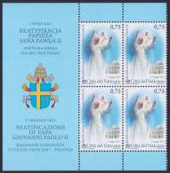 2011 VATICANO "BEATIFICAZIONE DI GIOVANNI PAOLO II" QUARTINA MNH - Unused Stamps