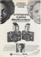 1974 - Macchina Fotografica MINOLTA -  1 Pagina  Pubblicità Cm. 13 X 18 - Cameras