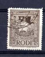 ITALIA, 1929 COLONIE/EGEO/RODI  SERIE PITTORICA 10 CENT USATO - Egée