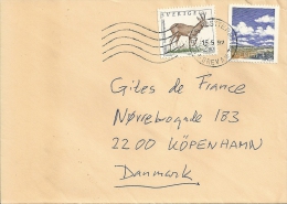 Sverige Boras >> Danmark Kobenhavn 1993 / Chevreuil Hert Deer - Storia Postale
